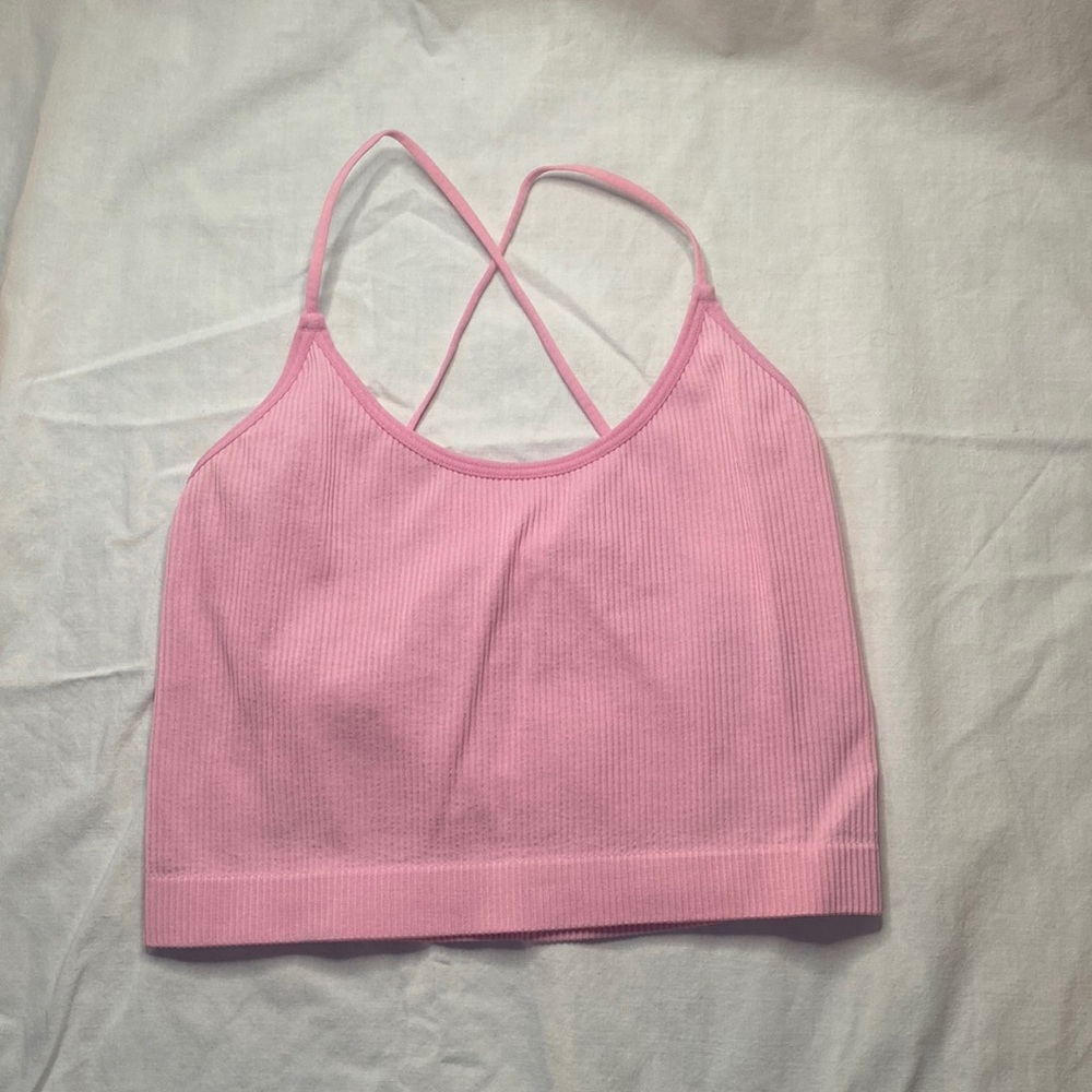pink bralette/cropped tank (xs)